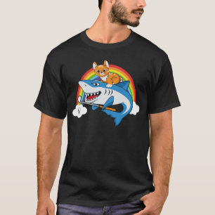 Camiseta Gato montando tiburón jugando golf con gráfico arc