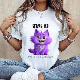 Camiseta Gato Morado Adorable | Confía en Mí Soy una Criatu