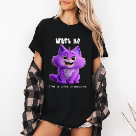 Camiseta Gato Morado Lindo | Confía en Mí Soy una Buena Cri