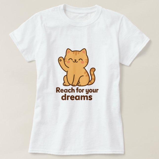 Camiseta Gato motivacional de corte | Kawaii Vibes Positiva (Diseño del anverso)