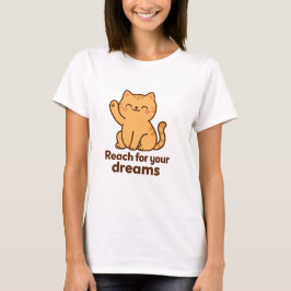 Camiseta Gato motivacional de corte | Kawaii Vibes Positiva