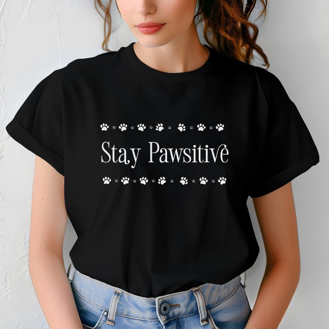 Camiseta Gato Motivador Funny de Stay Pawsitive (Subido por el creador)
