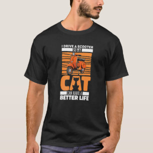 Camiseta Gato Moto Ciclomotor Scooter Bicicleta