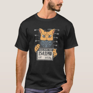 Camiseta Gato Mugshot Feline Mascota Propietario Kitten Cat