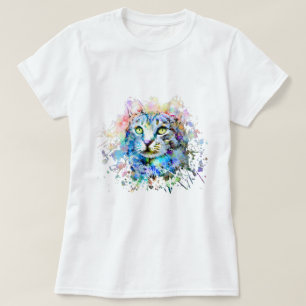 Camiseta Gato multicolor 674