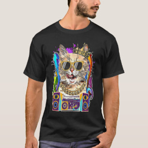 Camiseta Gato Munchkin Hip Hop Música Rap 90s