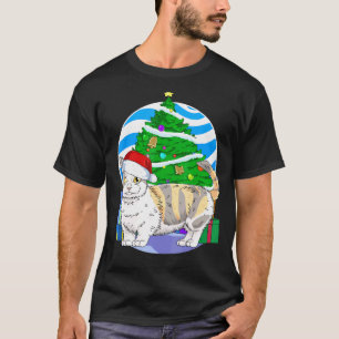 Camiseta Gato Munchkin Santa Decoración Árbol de Navidad