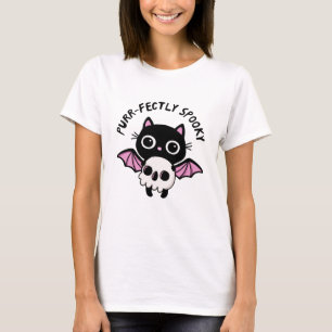 Camiseta Gato Murciélago Lindo de Halloween - Chiste Espelu