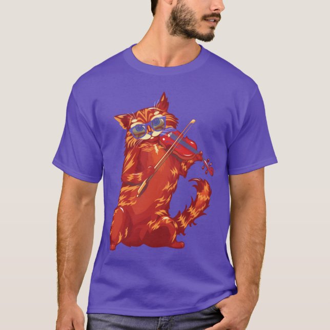 Camiseta Gato musical interpreta música clásica de la orque (Anverso)