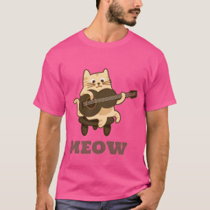 Camiseta Gato musical tocando guitarra Funny Meow Kitty ama