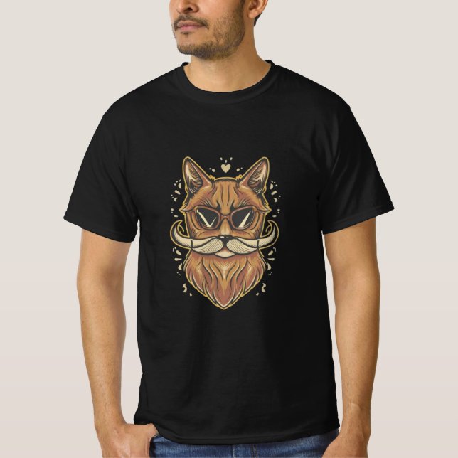 Camiseta Gato Mustache (Anverso)