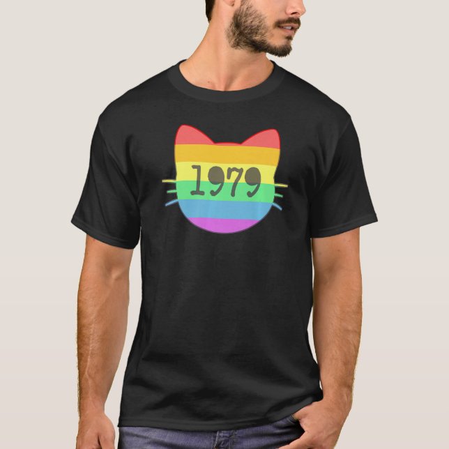 Camiseta Gato Nacido En El Año 1979 43 Años De Edad Gato Mo (Anverso)