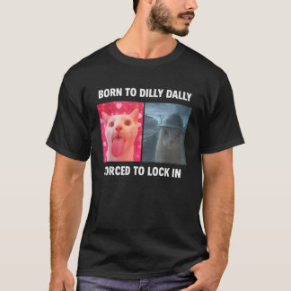 Camiseta Gato nacido para holgazanear obligado a encerrarse