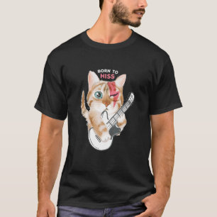Camiseta Gato Nacido Para Silbar Fanático Del Rock Gato  Am