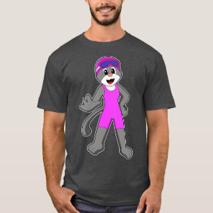 Camiseta Gato nadando con traje de baño