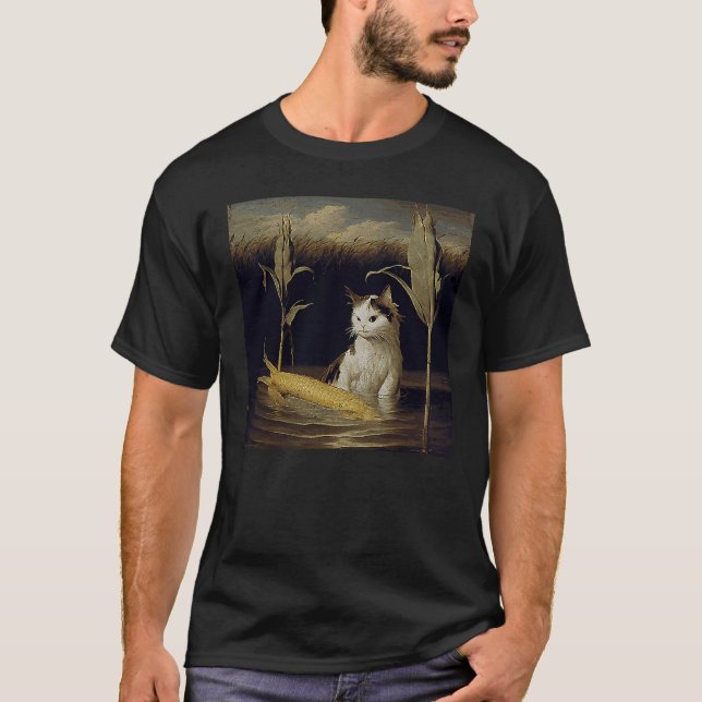 Camiseta Gato nadando maíz en la mazorca (Anverso)