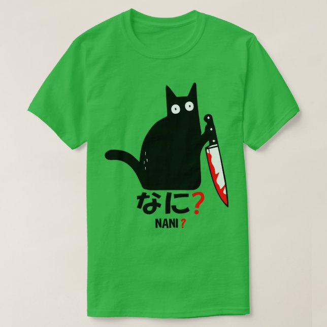 Camiseta Gato Nani Nani Negro Asesino Gato Con Halloween De (Diseño del anverso)