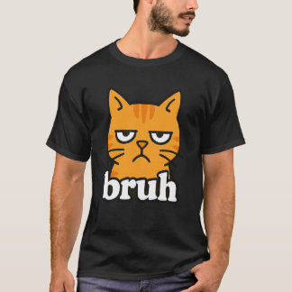 Camiseta Gato Naranja Divertido Bruh Meme Humor Amante de l