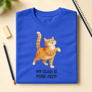 Camiseta Gato Naranja Divertido Mi Clase Es Purr-fecta Prof