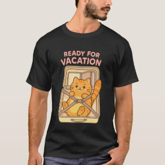 Camiseta Gato Naranja Divertido y Lindo Empacado en Maleta 