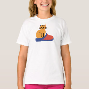 Camiseta Gato Naranja en Zapatilla