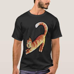 Camiseta Gato naranja estirándose gatitos naranjas lindos