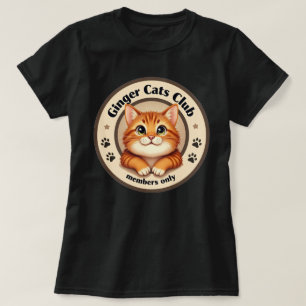 Camiseta Gato Naranja 'Ginger Cats Club', gato de color roj