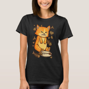 Camiseta Gato Naranja Gordo Minino Gatito Lindo Enfadado Co