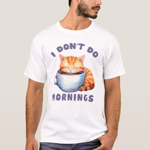 Camiseta Gato Naranja lindo - No hago mañanas