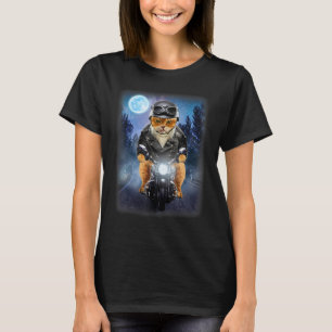 Camiseta Gato naranja motero montando motocicleta, Galaxia