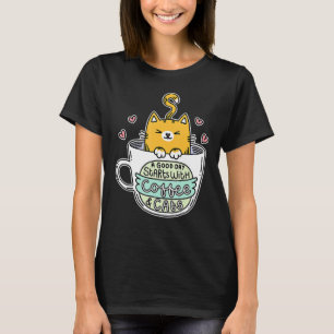 Camiseta Gato naranja Mujeres Gatos Café Gato Gatos