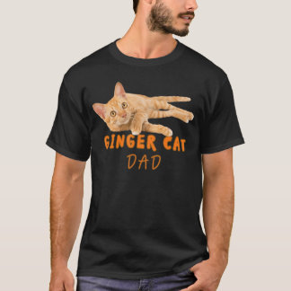 Camiseta Gato Naranja Papá Divertido Perezoso Amor Gatuno