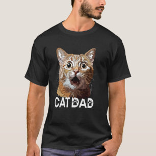 Camiseta Gato Naranja Papá Gato Divertido Padre Gato Maúllo