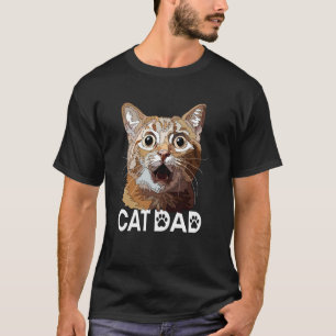 Camiseta Gato Naranja Papá Gato Divertido Padre Gato Miau G
