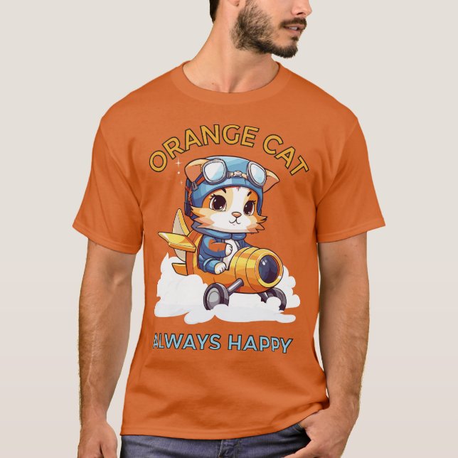 Camiseta Gato naranja siempre feliz (Anverso)