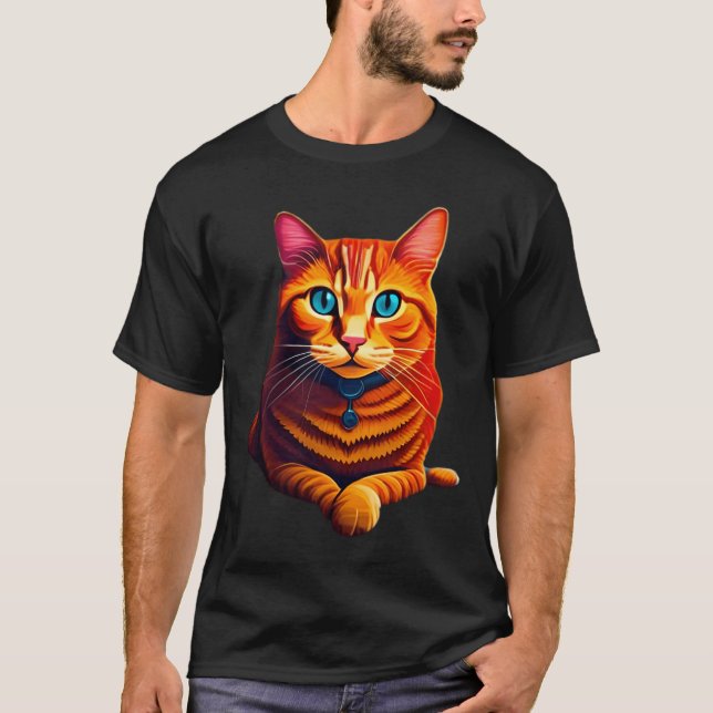 Camiseta Gato Naranja Tater Tot - Pintado (Anverso)