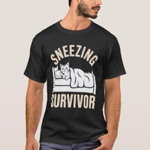 Camiseta Gato Nariz Rojiza Sobreviviente de Estornudos