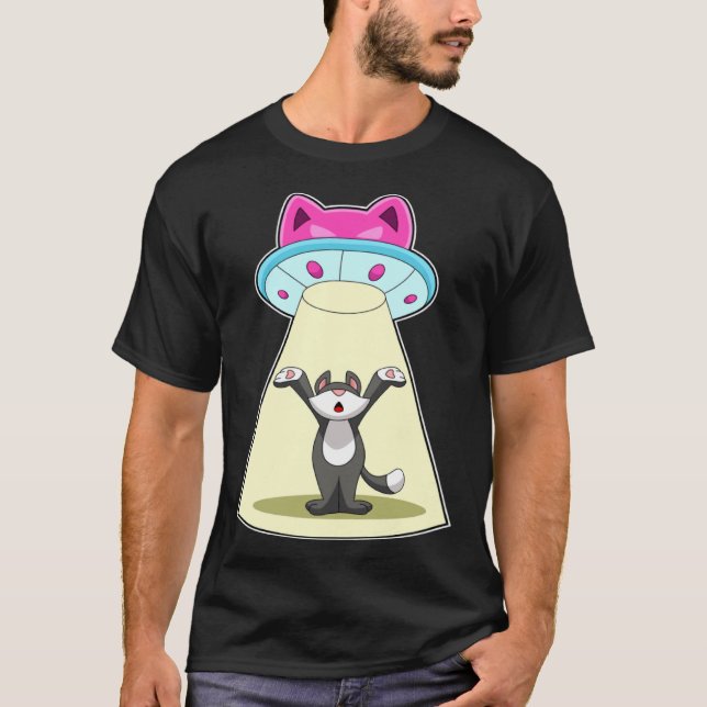 Camiseta Gato Nave Espacial Espacio (Anverso)