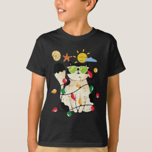 Camiseta Gato Navidad En Julio Kitten Genial Mascota Verano
