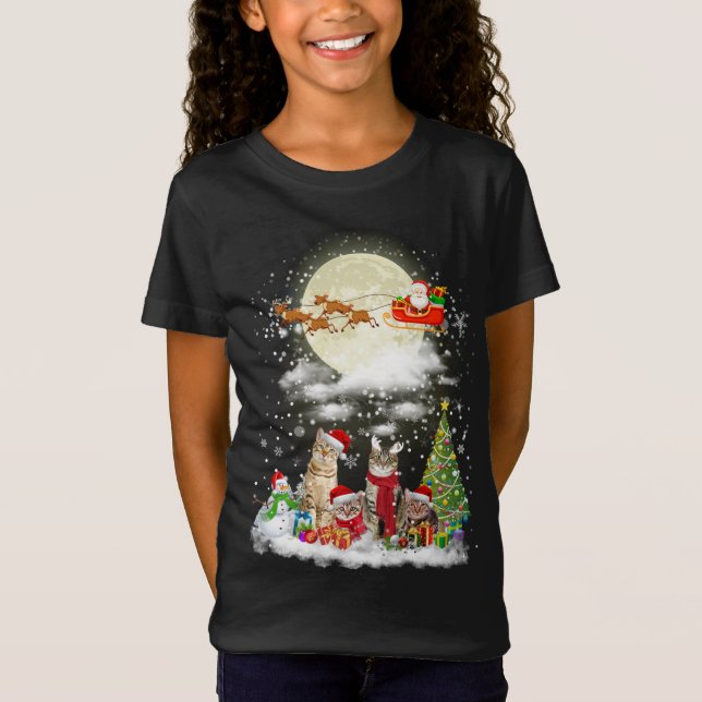 Camiseta Gato navidad en Santa Hat Feliz Navidad Kitty X (Anverso)
