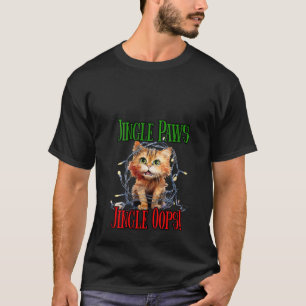 Camiseta Gato navidad Envuelto En Luces Jingle Paws Jingle