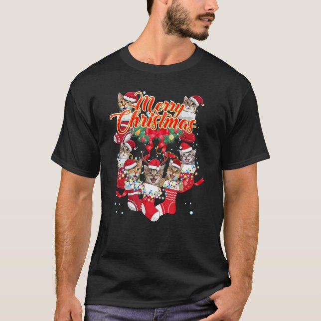 Camiseta Gato Navidad Feliz Navidad (Anverso)