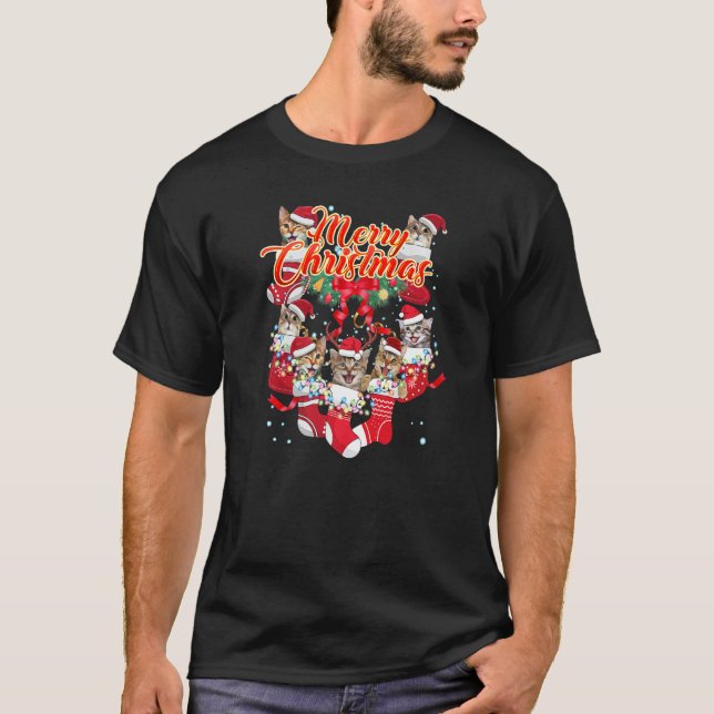 Camiseta Gato Navidad Feliz Navidad (Anverso)