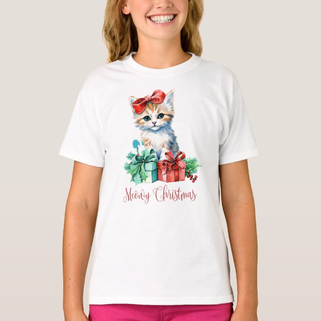 Camiseta Gato Navidad gatito (Anverso)