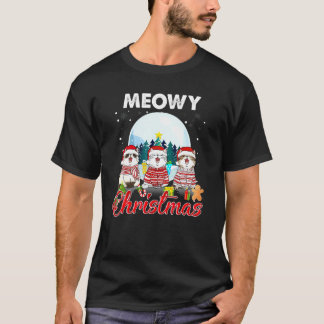 Camiseta Gato Navidad Meowy Catmas Sombrero Santa Xmas Niño