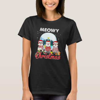 Camiseta Gato Navidad Meowy Catmas Sombrero Santa Xmas Niño