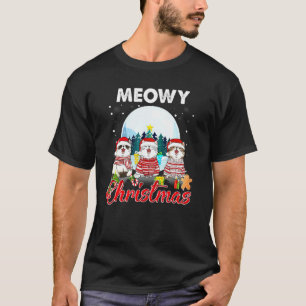 Camiseta Gato Navidad Meowy Catmas Sombrero Santa Xmas Niño