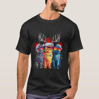 Camiseta Gato Navidad Santa Gatito Amante Divertido Xmas PJ