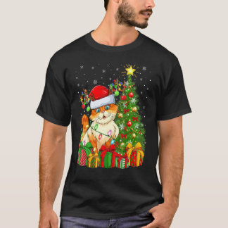 Camiseta Gato Navidad Vacaciones Santa Gato Árbol de Navida