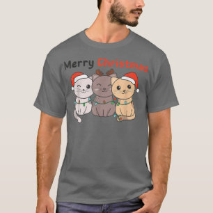 Camiseta Gato Navidades Animales adoran gatos Feliz Navidad